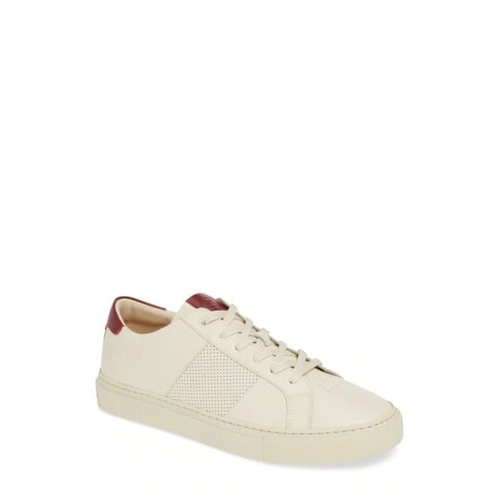 Greats Royale Sneaker In Off White Red Leather Lace Up Made In Italy Size 11.5